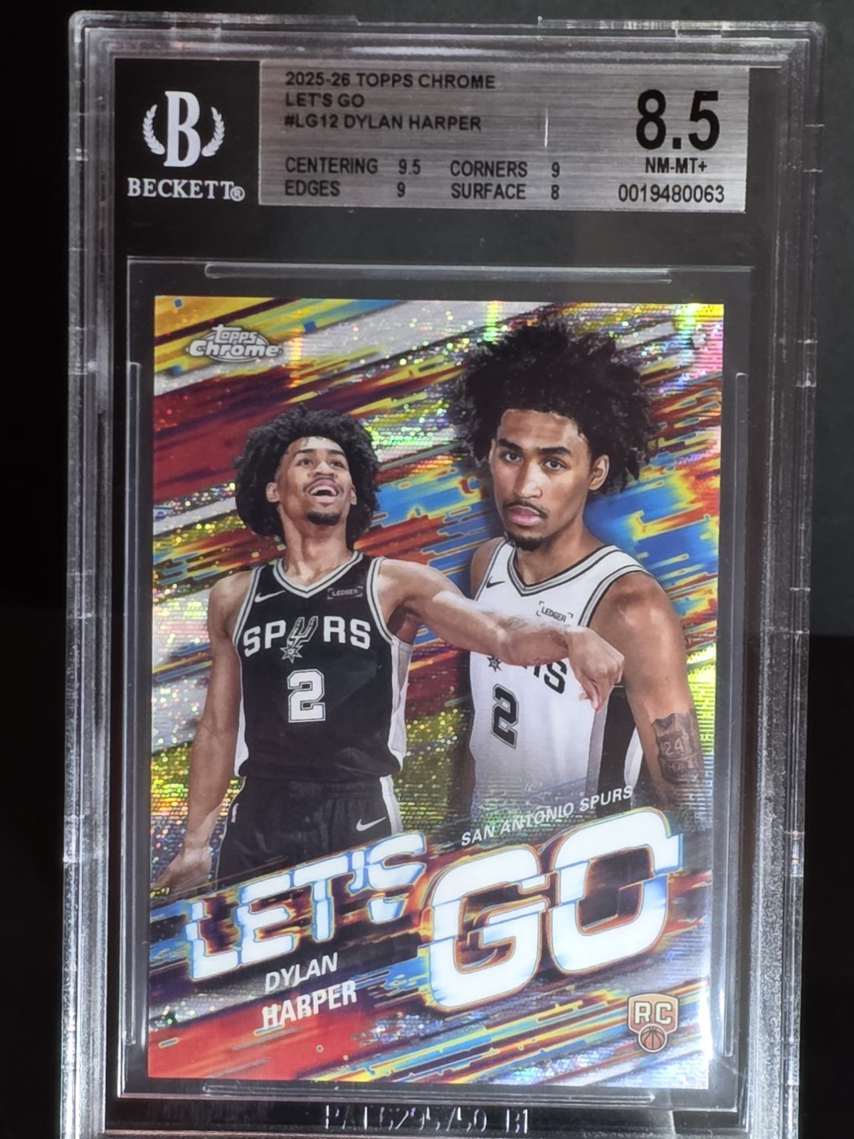 2025-26 Topps Chrome Dylan Harper Let's Go Rookie SSP San Antonio Spurs
