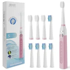 Sonic Electric Toothbrush 5 Modes - IPX7 Waterproof 8 Brush Heads USB Charge USA