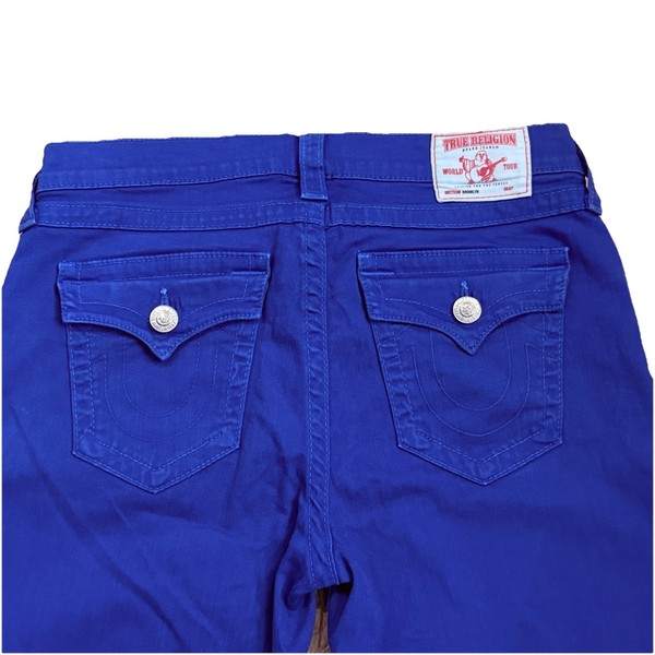 True Religion Womens Capri Jeans 31 Blue Slim Horseshoe USA