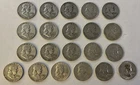 LOT of 21 Circulated Ben Franklin Half Dollars 1952-1963 with 90% Silver Content