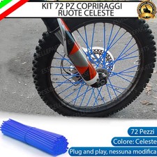 KIT COPRIRAGGI RUOTE MOTO CELESTE 72 PEZZI PER HUSQVARNA WR125 (1990-1994)