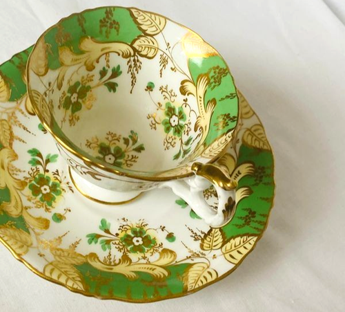 Minton Bone China Teacup & Saucer Pattern 9796 c1870-1885 Hand Painted & Gilt - Picture 3 of 8