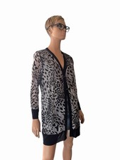Chico's Soft Leopard Leo Cardigan Semi Sheer - Sz 2 12/14 Large NWT