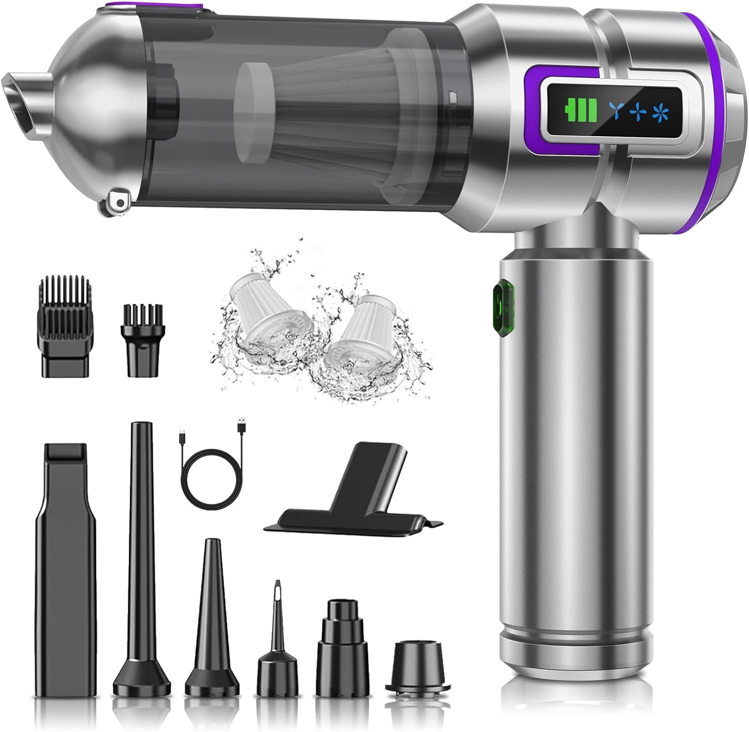 Mini Aspirapolvere Auto Professionale 25000Pa 4-in-1 Senza Fili