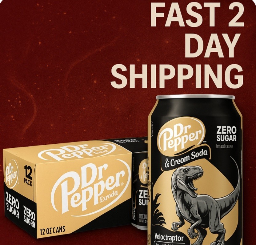 Dr Pepper Zero Sugar Cream Soda 12oz 12pk Jurassic World Rebirth