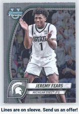 Jeremy Fears 2024-25 Bowman University Chrome Michigan State Spartans