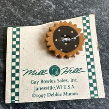 Debbie Mumm 1997 Ceramic Sunflower Button by Mill Hill Vintage Folk Art