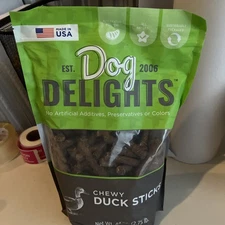 New Limited Dog Delights - Chewy Duck Sticks Dog Treats, 44 Oz EXP 11/2027