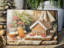 Rustic Farmhouse Gingerbread Christmas SIGN HANDMADE