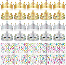 44 Pcs Foam Crowns for Kids Princess King Hat Bulk, Bright Style