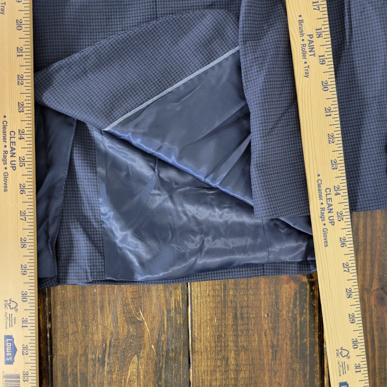 Michale Kors Men's Sport Coat Blazer Two Button Navy Houndstooth Poly Blend 44R thumbnail 5