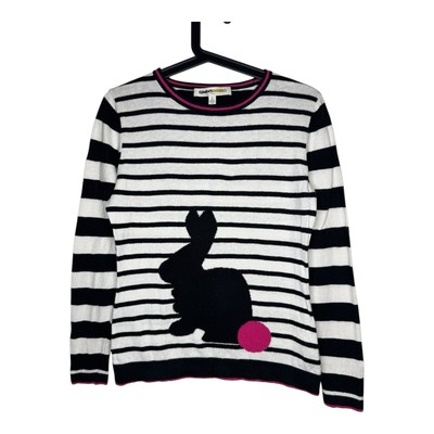 Clements Ribeiro Pullover Gr. UK 8 / US 4 Kaschmir Mix Osterhase gestreift Strick