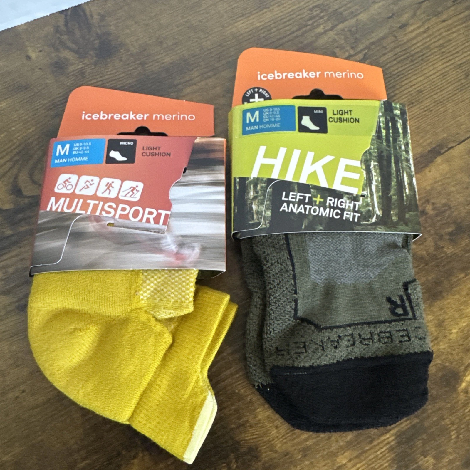 Icebreaker Men's Multisport Hiking Merino Socks Medium Ankle Bundle X 2