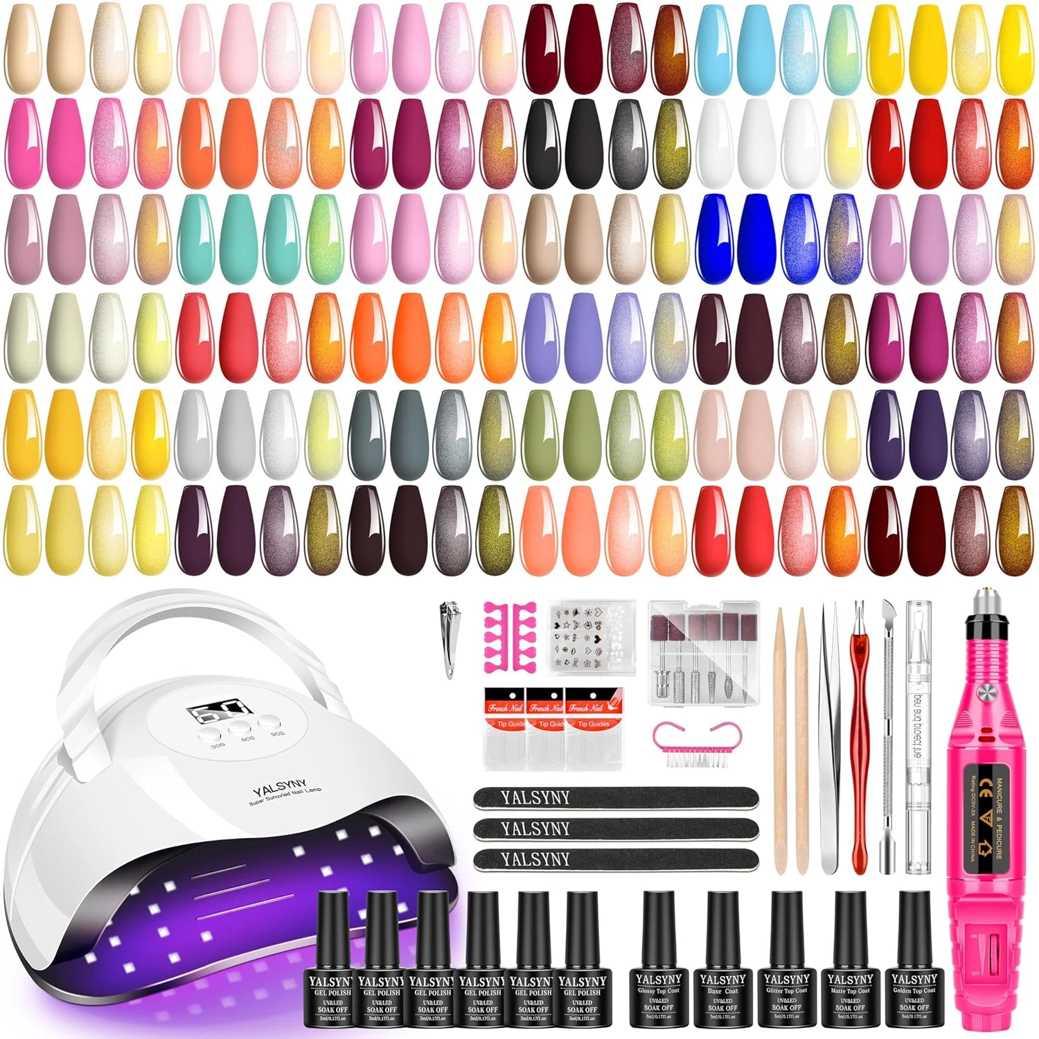 NAIL POLISH KIT with U V Lamp and Drill Starter Kit 36 Colors Gel Nail Polish Na