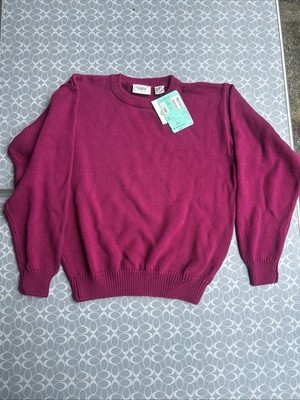 Vintage Essential Elements Women's S Pink 100% Cotton Knit Sweater New With Tags