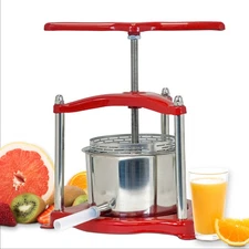 BILTEK Stainless Steel Fruit Press, Max Extraction, Compact Size, 0.8-Gal (3L)