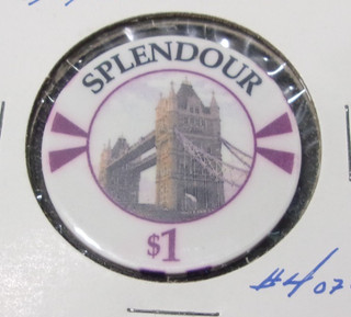 ROYAL CARIBBEAN CRUISE LINE CASINO $1 gaming poker chip SPLENDOUR OF THE SEAS