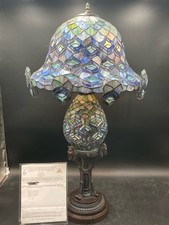 Meyda Tiffany Feather Peacock Table Lamp, One Of A Kind Sample Model