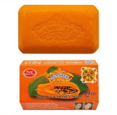 125g  Asantee Thai Herbal Papaya Honey Soap with Q10, AHA, BHA (1pc)