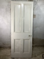 28 1/2"X 77 1/4" Victorian Internal Painted Pine Four Panel Door 2over2 Old