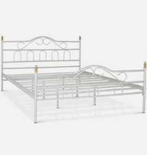 NEW AVENSIS TRUVA METAL double BED FRAME Silver EUROPEAN size Double 140x200 cm