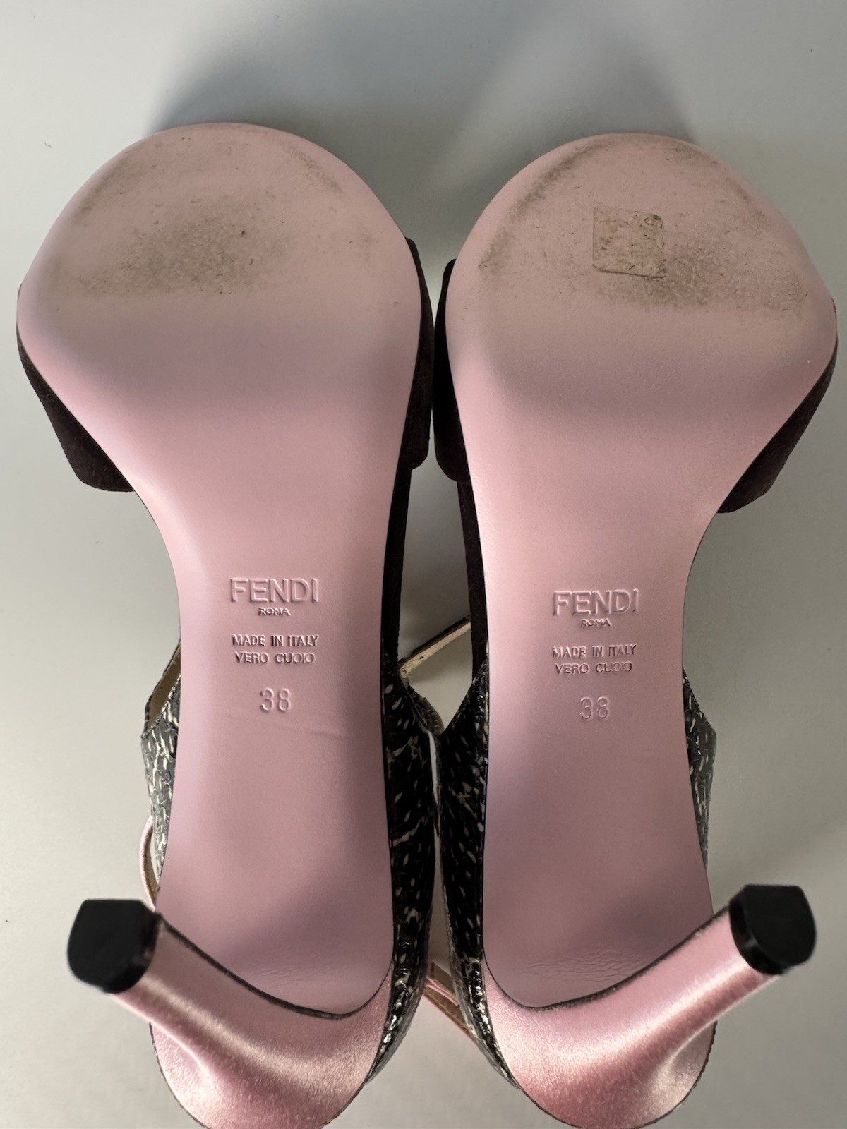 Fendi Multicolor Python Embossed Leather and Velv… - image 7