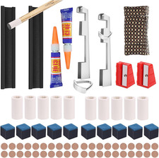 Pool Cue Tips Repair Kit: 40pcs 13mm Billiard Cue Tips 10 Chalk Cubes 5 Pool Cue