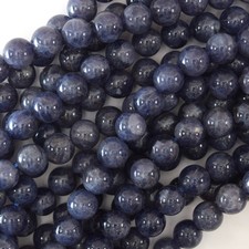 Natural Blue Iolite Round Beads Gemstone 15.5" Strand 6mm 8mm 10mm S1