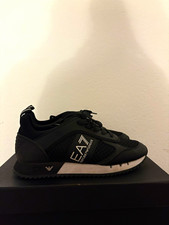 EA7 Emporio Armani Herren Sneaker Low Top Schwarz Netz atmungsaktiv Logo Gr. 38