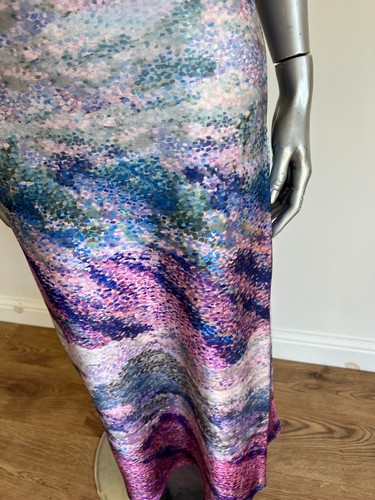Maxi abito donna Ted Baker TB 2 UK 10 rosa medio acquerello scollo cappuccio slip NUOVO - Foto 7 di 18