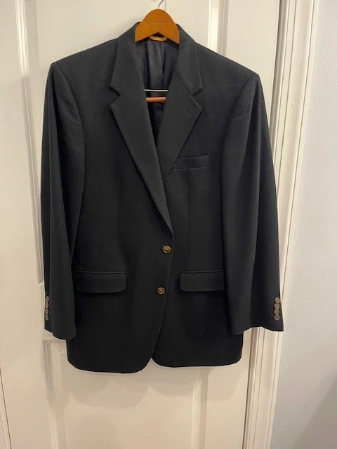 Chaqueta Blazar Para Hombre 100% Cachemira Negra Colección Lord & Taylor 5th Avenue 42 L Foto 3 de 4