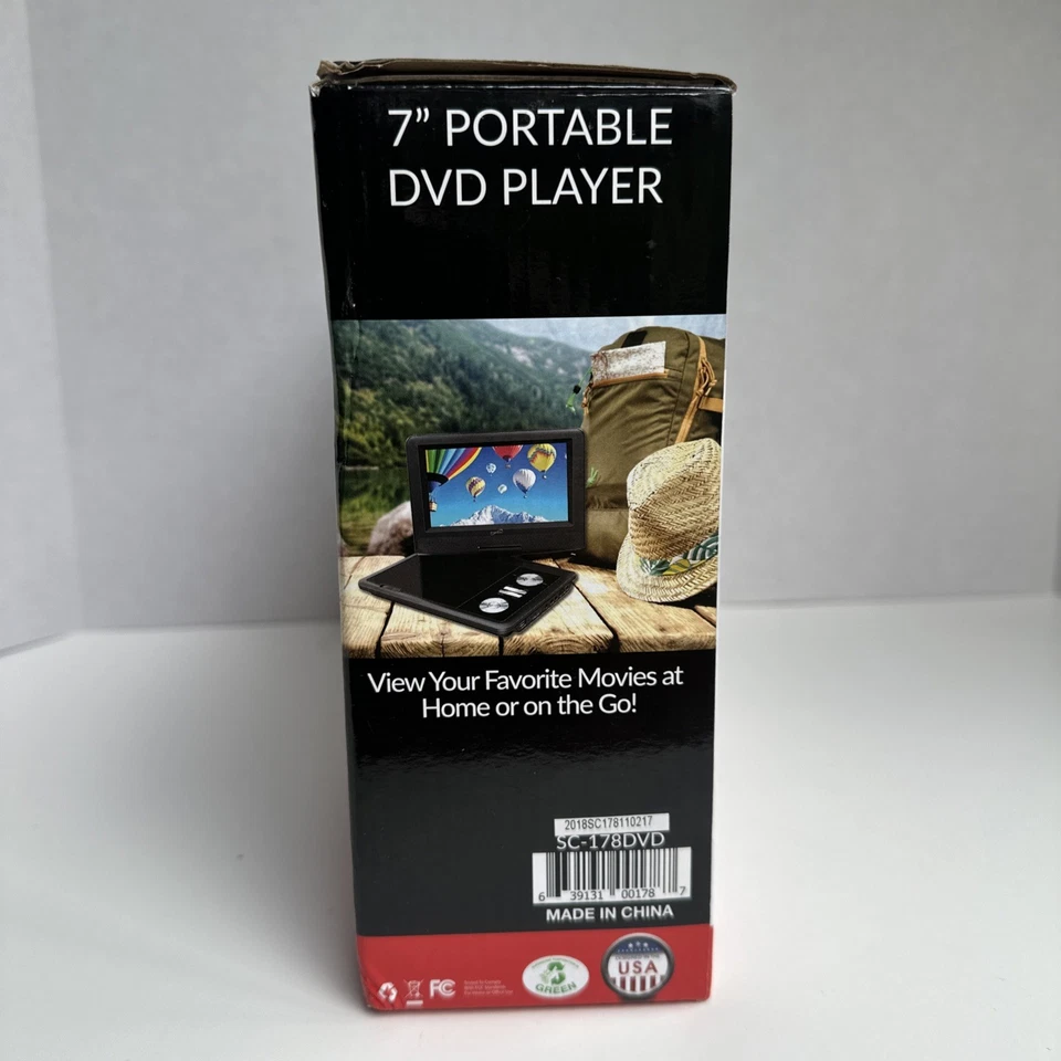 Reproductor de DVD portátil supersónico monitor remoto recargable de viaje SC-178DVD Foto 3 de 4