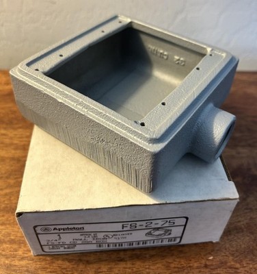 Appleton FS-2-75, 2-Gang, 3/4'' Hub, Malleable Iron, Shallow, Device Box, 1 pc