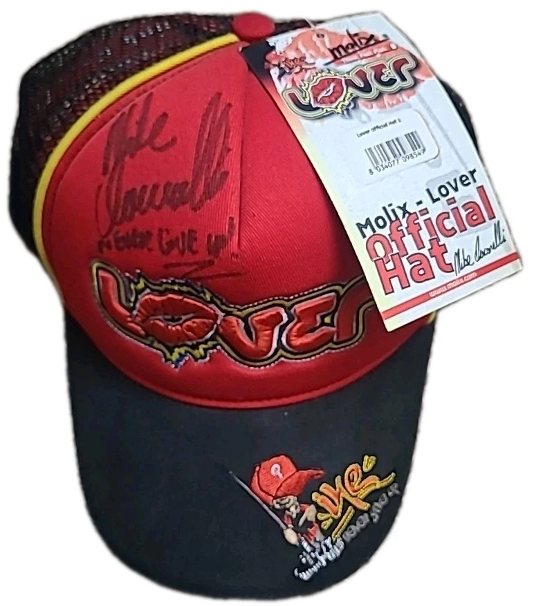Mike Iaconelli ÚNICO EN SU CLASE Firmado Personalizado Molix Banner/Sombrero Oficial Amante Raro Foto 3 de 3