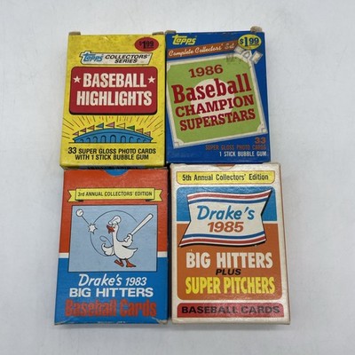 Drakes & Topps 1980 s Baseball Set Bundle Of 4 Different Sets!