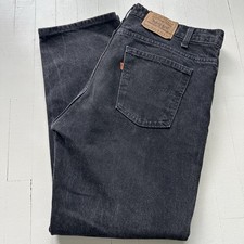 Vintage Levis Jeans Mens 38x30 Black 505 Orange Tab Straight Fit Denim Pants USA