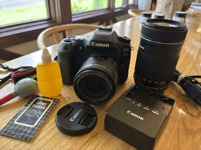 Canon EOS 80D Digital Camera W/ EF-S 18-55mm & 55-200mm Lenses