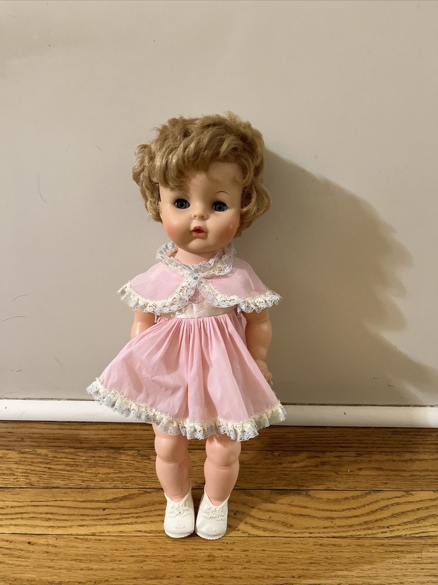 Vtg 16” Tall Fashion Doll by Jolly Toys Co. In Original Dress P53