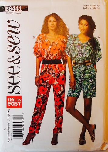 U PICK Misses or PLUS SIZE JUMPSUIT ROMPER OR BIBS Sew Pattern UC - Picture 5 of 12