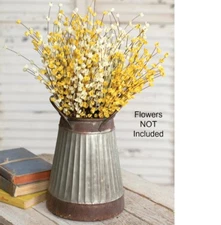 New French Country Farmhouse Chic Primitive Rustic Utensil Holder Bucket Pail