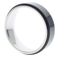 Mens Black Spinner Worry Smooth Sleek Simple Stainless Steel Ring Size 10 T74