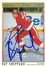 Ray Sheppard autographed Hockey Card (Detroit Red Wings) 1992 O-Pee-Chee #2