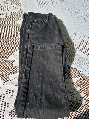 Fredd Marshall Girl's Black Denim Jeans- Distressed Knees- Size 7