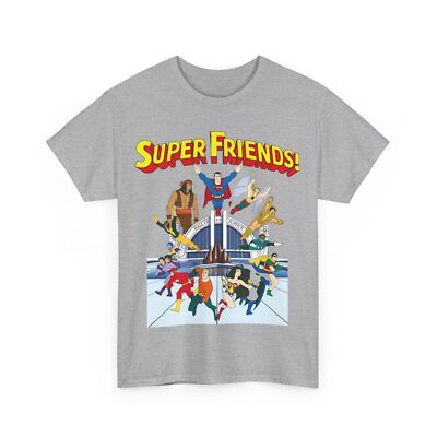Super Friends T-Shirt DC Hanna-Barbera Superman, Batman, Hawkman Vintage-Style