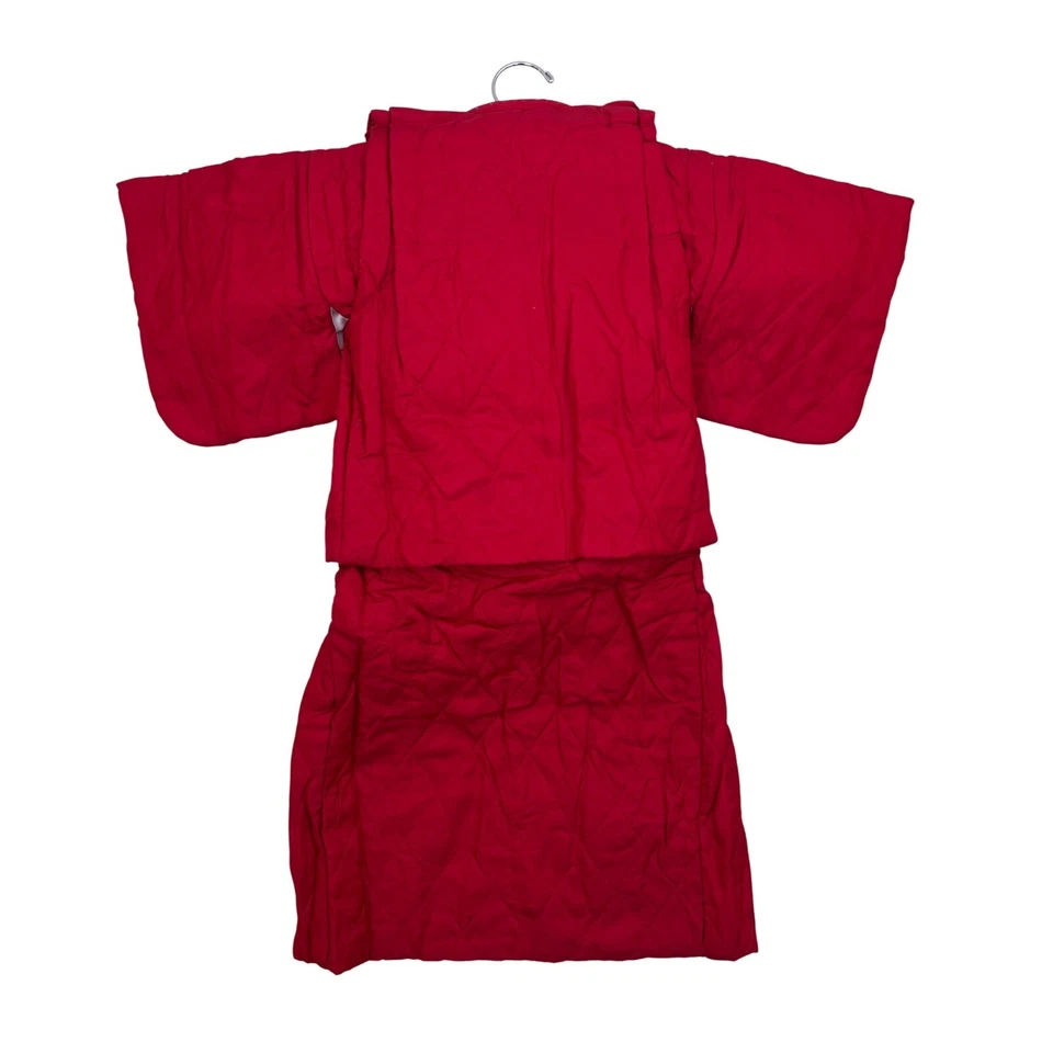 Accappatoio kimono giapponese rosso Walt Disney Bambi vintage trapuntato 2 pezzi applicazione 1-3 anni - Immagine 2 di 4