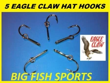 5 EAGLE CLAW HAT HOOKS Hat Pin/Tie Clasp GOLD PLATED FISH HOOK HAT PINS #155