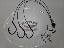 Bloodline tackle 3pack 5ft 400lb shark fishing leader 20/0 carbon steel hook
