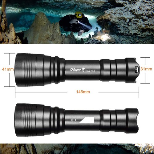 Outdoor Sport Diving Flashlight Tool Waterproof Underwater,1050 lumens Tail Fits - Picture 6 of 10