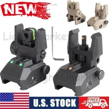 Foldable Flip-up Sight Front and Rear Fiber Optics Sights Picatinny  Rails