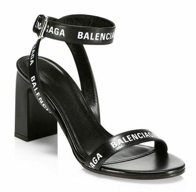 balenciaga leather ankle strap sandals